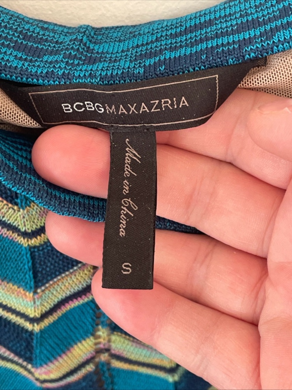 Bcbgmaxazria Women’s Vida Chevron Skirt Blue/green Size Small - Picture 5 of 7